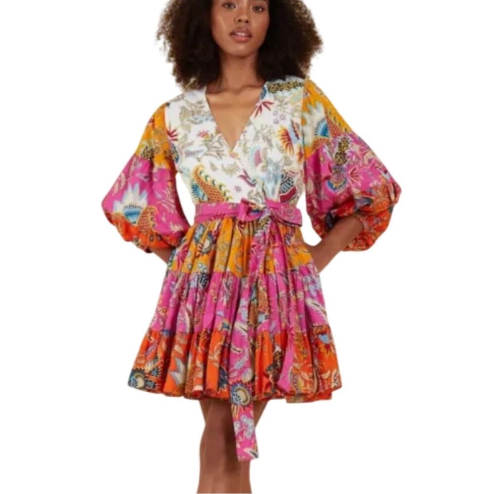Charina Sarte Talaia Wrap Mini Dress Paisley Floral Alhambra Size‎ Small